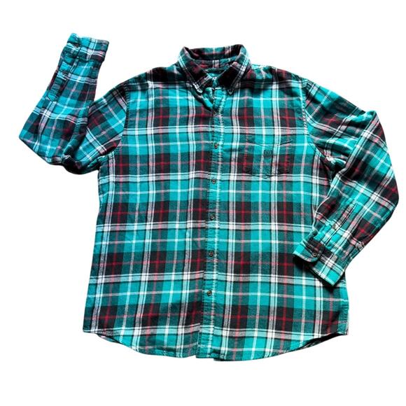 Chaps Performance Men’s Green Plaid Flannel Shirt Size XL Tall Long Sleeve - Picture 1 of 5